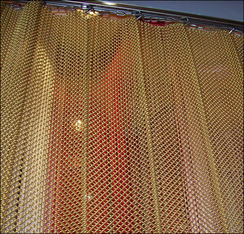 Decorative Golden Coil Mesh Curtains for Light Diffusion Effect