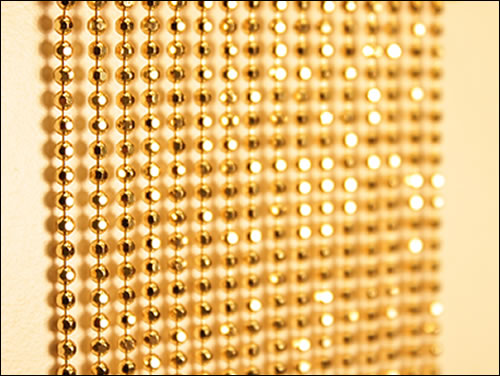 Gold color metal bead curtains for space dividing